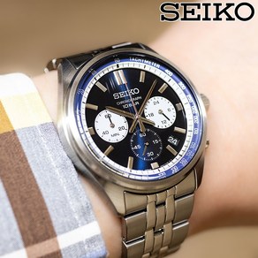 세이코 SEIKO SSB427P1 ChronoGraph Watch 크로노그래프 청판 남자 메탈 시계 백화점 AS 가능