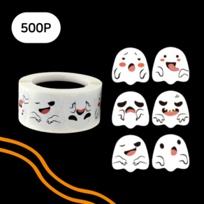 꾸밋 대용량 할로윈 데코 롤 스티커 500P, 1롤, 할로윈유령