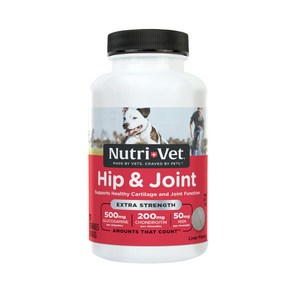 Nuti-Vet Hip & Joint Exta Stenght Chewable Tabl Nuti-Vet 엉덩이 & 관절 초강력 씹을 수 있는 정제 개용 75개(24743-, 1개, 199.58g