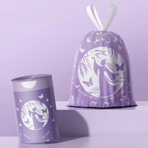 완켄판시 45*50cm 쓰레기봉투20l 라벤더 향기형 냄새 차단형쓰레기수거가방, 80개, 20L