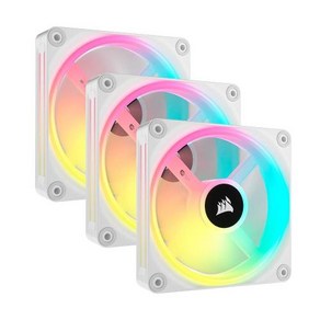 쿨러 CPU CORSAIR QX 시리즈 QX120 RGB 120mm 팬 - iCUE 링크 에코시스템 마그네틱 돔 PWM 시스템 허브 포함 3팩 스타터 키트 블랙