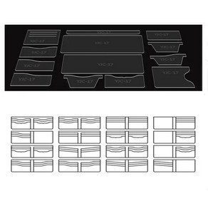 아크릴 지갑 템플릿 가죽 공예 키트 디자인 도구 만들기 금, yjc-17, 1개