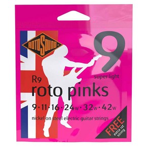 1번줄이 하나 더<b>RotoSound - Roto Pink / 일렉기타 스트링 009-042 (R9), RotoSound - Roto Pink, 1개