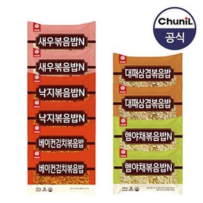 천일식품 인기볶음밥250g 5종 낙지 새우 대패삼겹 베이컨 햄야채 (각2봉 총10봉), 1세트, 250g