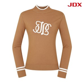 [[JDX] NC 일산] 여성 JDX 23' F/W 가슴 레터링 포인트 하이넥 니트 티셔츠 X2SPU7342CA