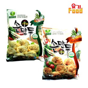 엄지식품 엄지 김치손만두 1.2kg + 고기손만두1.2kg 1+1