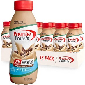 프리미어프로틴 이뮨헬스 서포트 프로틴 쉐이크 초콜릿 피넛버터맛 340ml 12팩, 카페 라떼, 12개