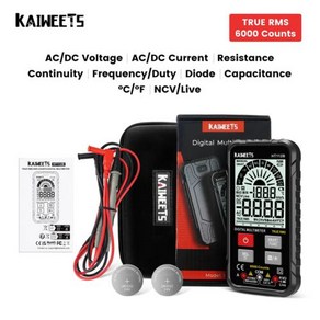 디지털멀티테스터기 KAIWEETS KM601 9999 카운트 디지털 Multimeter1000V 10A 테스터 미터 옴 Hz 커패시턴스 REL True RMS AC DC DMM M