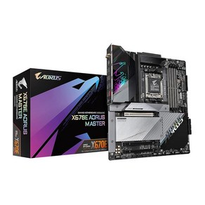 기가바이트 GIGABYTE X670E AORUS 마스터 AM5 LGA 1718 AMD EATX DDR5 Quad M.2 PCIe 5.0 USB 3.2 Gen2X2 TypeC Int