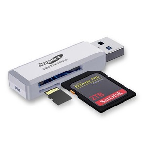 애니포트 USB 3.0 SD 카드리더기, AP-U30W, 화이트, 1개