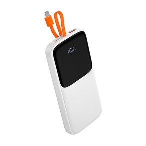 PD 22.5W 고속충전 대용량 보조배터리 케이블 일체형 가벼운 보조배터리 20000mAh C타입