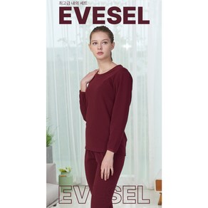 EVESEL 극세사 무지 융기모 여성 내의세트