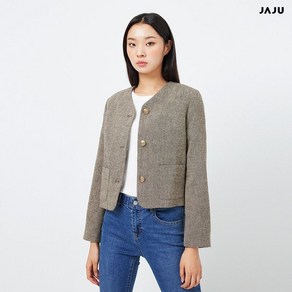 JAJU 여 브이넥 버튼 자켓 J103301022