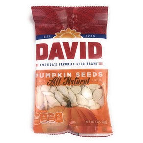 David Roasted & Salted Pumpkin Seeds All Natual 2oz (Pack of 3 David 구운 소금에 절인 호박씨 올 천연 2온스(3팩)(호박씨, 3개, 56g