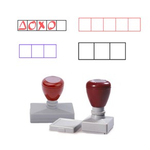 티처스 오답풀이 만년홀더 3칸 5칸 도장 문제풀이 고무인 네모칸 수학 공부 학습 도장 자동날인 스탬프, 1개, 적색