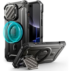 SUPCASE 아이폰 16 Po 케이스 6.3'' 2024 카메라 커버 스탠드 포함(UBMag XT) [맥세이프와 호환][내장형 킥스탠드][군사용 등급 보호] 내구성이 뛰어난