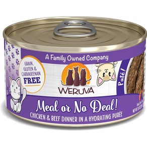 Weuva Classic Cat Meal o No Deal 치킨 비프 파테 고양이 사료 통조림, 85g, 1개