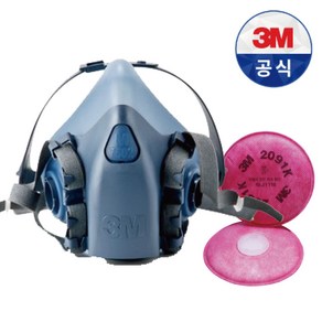 3M 방독면 정품 인증 작업별 구성, 2 3M 7502 반면형 방독마스크 M, 1 분진 미세먼지 독성미세입자용 필터구성, 1개