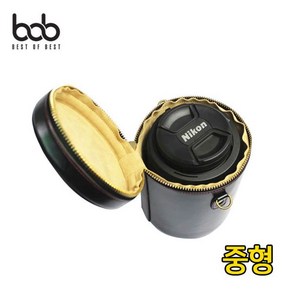 bob 가죽 DSLR 카메라 렌즈통 휴대 보관 케이스 중형, 중형(11.5X9.5)_다크브라운, 1개