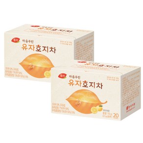 동서 마음우린 유자 호지차 20T X 2개 구운녹차, 900mg, 20개입