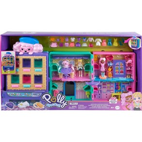 Polly Pocket 놀이 세트 및 인형 2개(7.6cm(3인치)) 캔디 스타일 패션 드롭 자판기