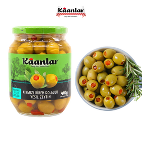 Kaanla Geen Olives Stuffed with Red Peppe 카안라 빨간 피망 속 그린 올리브, 1개, 650g