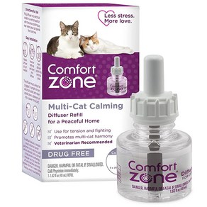 Comfot Zone Cat Calming 디퓨저 리필 6개(덕용 포장) 고양이 진정용  수의사 추천  고양이의 스트레스 해소 및 스프레이 문제 할퀴기 및 기타 문제 행동, 6개