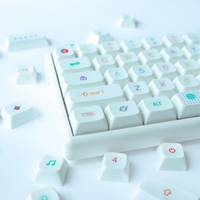 포인트 컬러 화이트 PBT XDA 키캡 115키