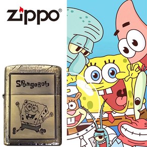 Spongebob Gold Edition Zippo Lighte 스폰지밥 캐릭터 메탈 에디션 정품 지포라이터 ZAD-1977