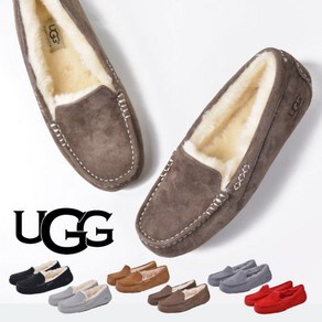 UGG 앤슬리 모카신 로퍼 플랫 여성 양털 신발 슬립온 클래식 스웨이드 UGG Ansley