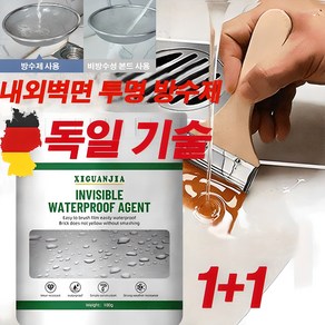 독일 기술 1+1 투명 방수제 방수페인트 방수액 옥상용 욕실 화장실 벽면 방수용 300g, 2개, 300ml