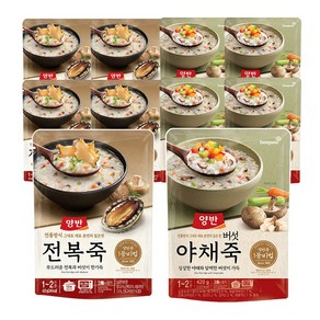 [동원] 양반 파우치죽 420g 전복죽 x 4개 + 야채죽 x 4개, 1개