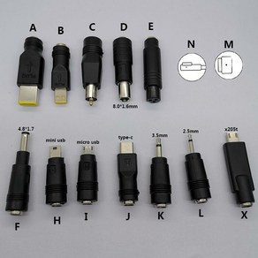 호환 맥북 에어 프로 파워 노트북 어댑터 커넥터용 공통 DC 전원 수-암 4.8x1.7mm X205T 2.5mm 3.5mm 8.0x1.6mm 플러그, [06] K