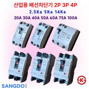 상도 산업용 배선 차단기 20A 30A 40A 50A 60A 75A 100A 2.5KA 5KA 14KA 2P 3P 4P