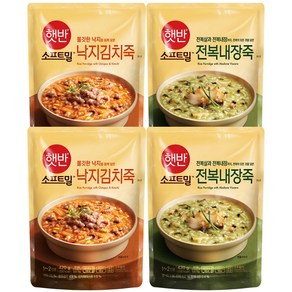 비비고 낙지 김치죽 420g*2개 + 전복 내장죽 420g*2개, 1세트, 420g