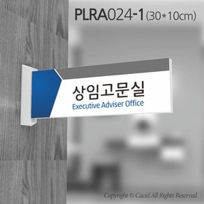 카시드 돌출표지판 PLRA024 표찰 표지판 표시판 도어싸인 팻말 명판 룸표시 방이름 부서명 부서이름 사무실 병원 교회 군부대, 화면크기 300*100mm