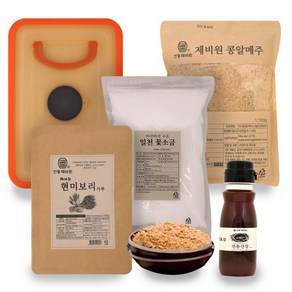 [안동제비원] 된장만들기 세트 7kg (메주 정제염 현미보리가루 생수 씨간장 보관통), 1개