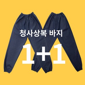 <공구파는언니> 청피스복 청사상복 바지 1+1 (2벌) 면피스복 작업복 도장복하의, 청지, 1세트