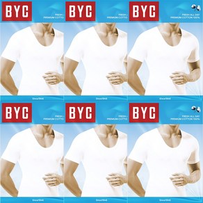 BYC 남자 더 쾌적한 순면 베이직 반팔 런닝 6매 BYC1915