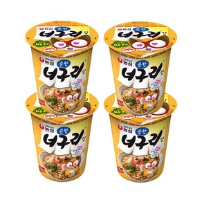 농심 너구리 컵 순한맛 63g, 4개