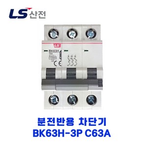 LS산전 분전반용 차단기 BK63H-3P C63A, 1개