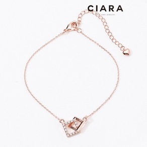 CIARA 14K Saviano 두에 스퀘어 샤이닝 팔찌(GoldPlated)