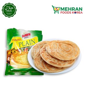 DAWN BREAD Plain Fozen Paatha (Bead) 5pcs 400g  다운 브레드 할랄 플레인 파라타, 1개