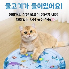 고양이 여름 아이스매트 공기 주입 물침대 반려동물 여름 쿨매트 사냥놀이 공기주입, 소형(직경 65cm), 1개