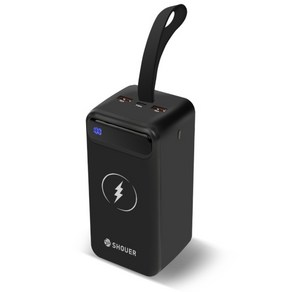 [샤우어] 40000mAh 고속 무선 충전 보조배터리 [SH-W40] [블랙], 단품