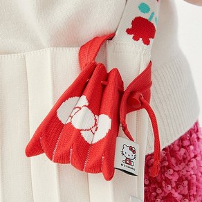 조셉앤스테이시 Lucky Pleats Knit Nano Bag Hello Kitty Babados Red 0JSO5AC40401F1532207