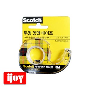 3M 스카치 투명 양면테이프 디스펜서 136ROK 12mm x 6.35m, 1개