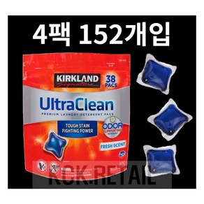 커클랜드 울트라클린 팩 캡슐세제 3.6kg 152회분 코스트코, 1개, 4개