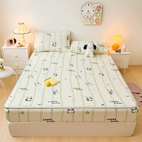 Cozy Aua 여름 천연 라텍스 냉감 패드 침대커버 매트리스커버+베개커버 세트