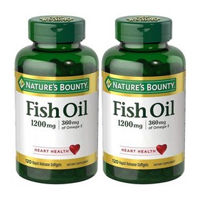 네이처스 바운티 오메가3 피쉬 오일 1200mg 120캡슐 x 2통 Fish Oil Omega 3